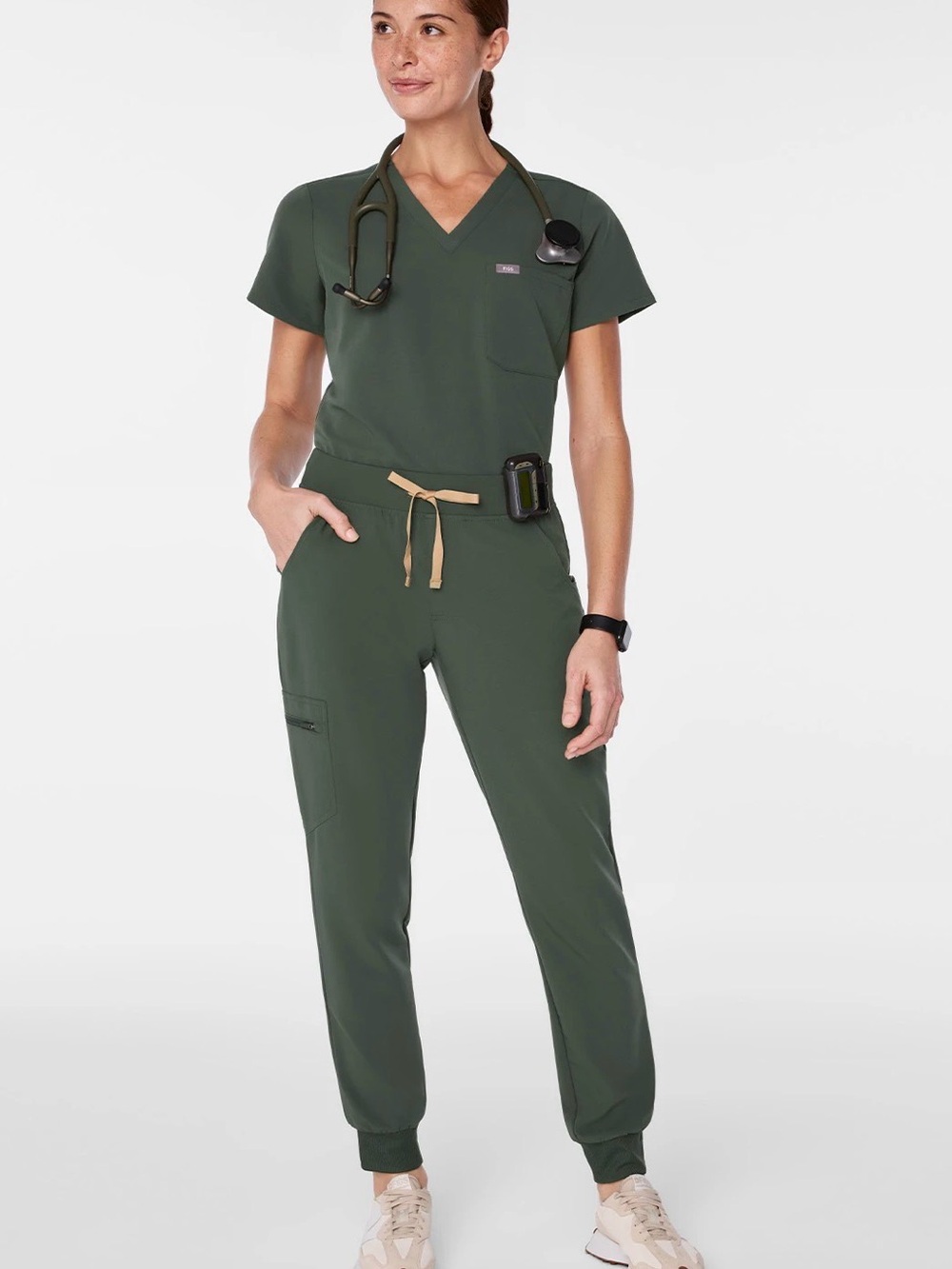 Figs Zamora Scrub Pants Moss Green